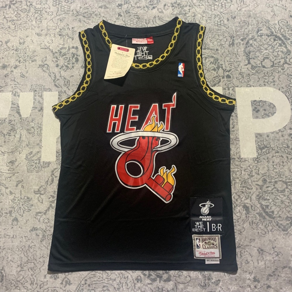 Mitchell & Ness Miami Heat Jersey Mens Medium Black New DJ Khaled We The Best